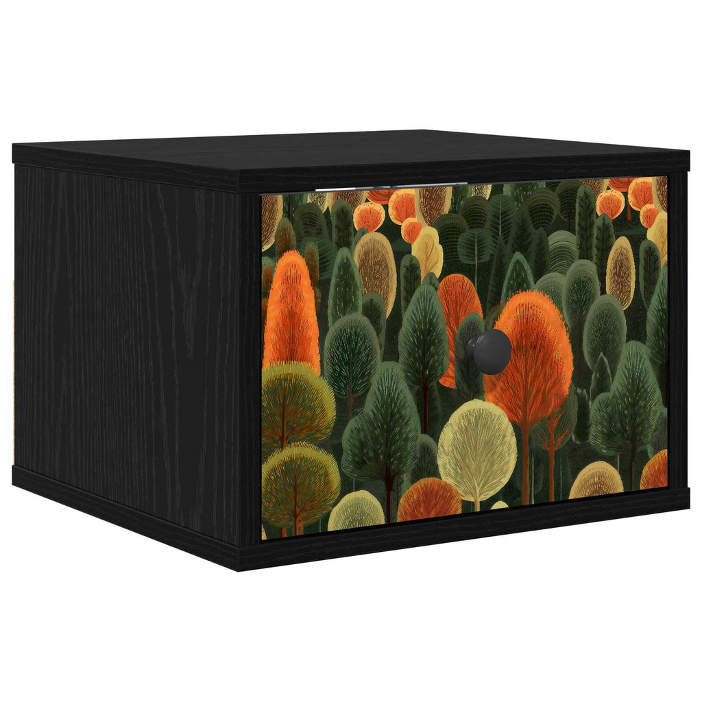 vidaXL Ścienny stolik nocny ZAANDAM Czarny dąb 36 x 33 x 25 cm