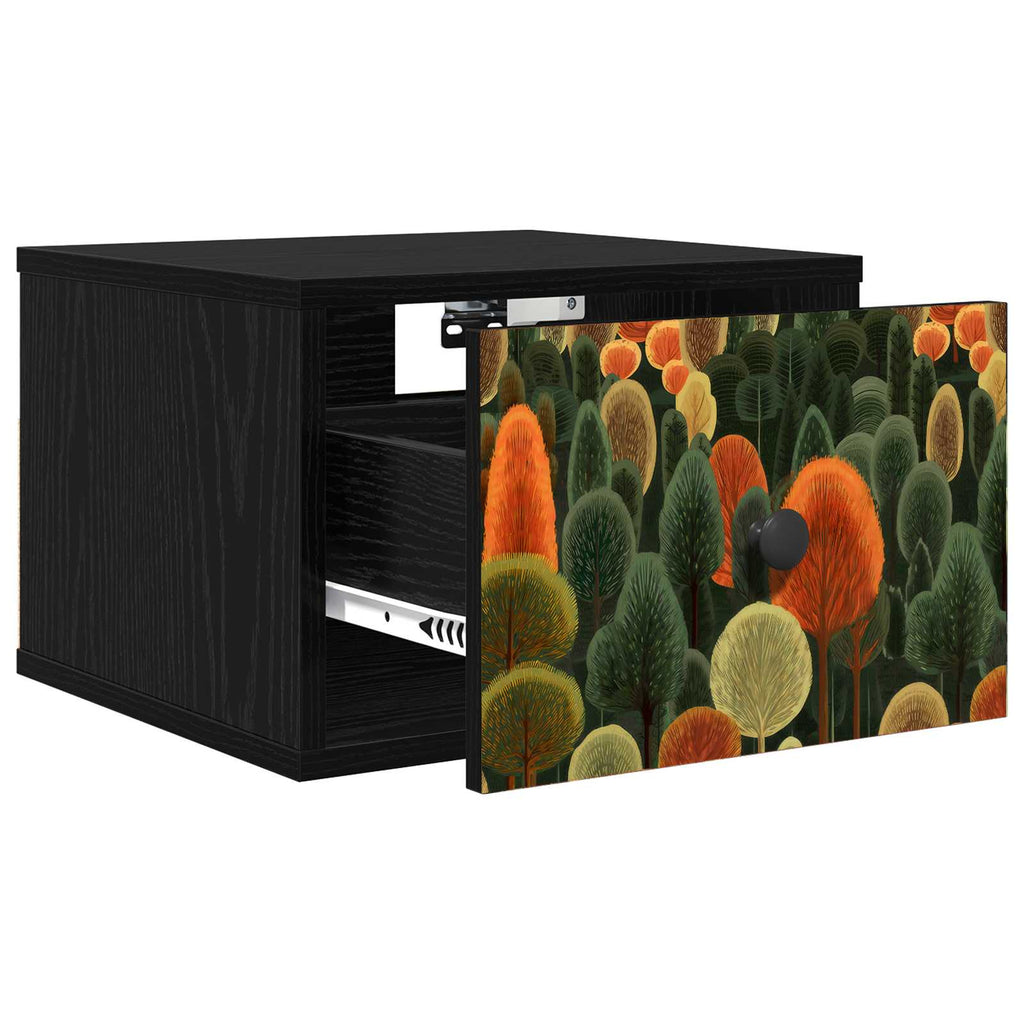 vidaXL Ścienny stolik nocny ZAANDAM 2 szt. Czarny dąb 36 x 33 x 25 cm
