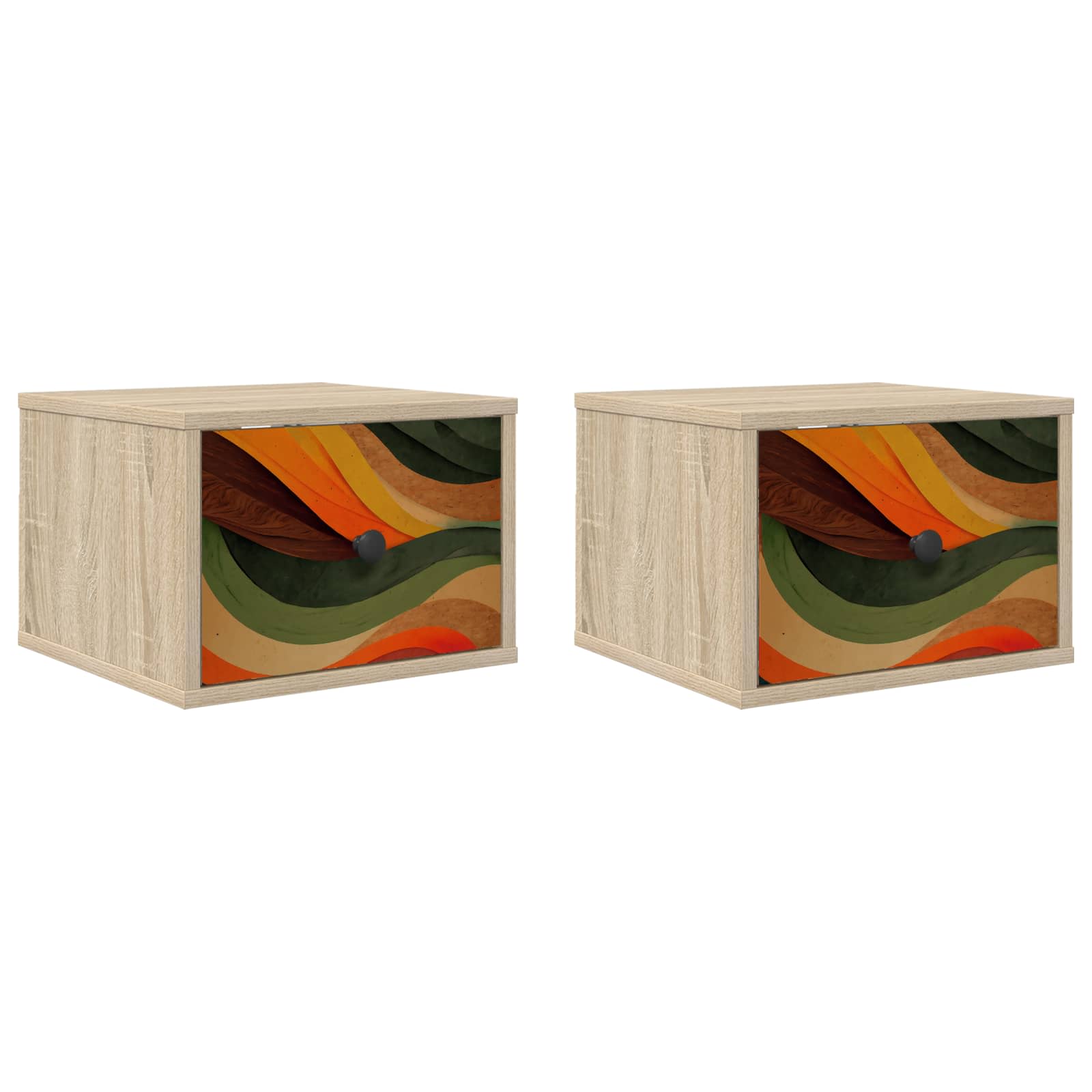 vidaXL Ścienny stolik nocny BONN 2 szt. dąb Sonoma 36 x 33 x 25 cm