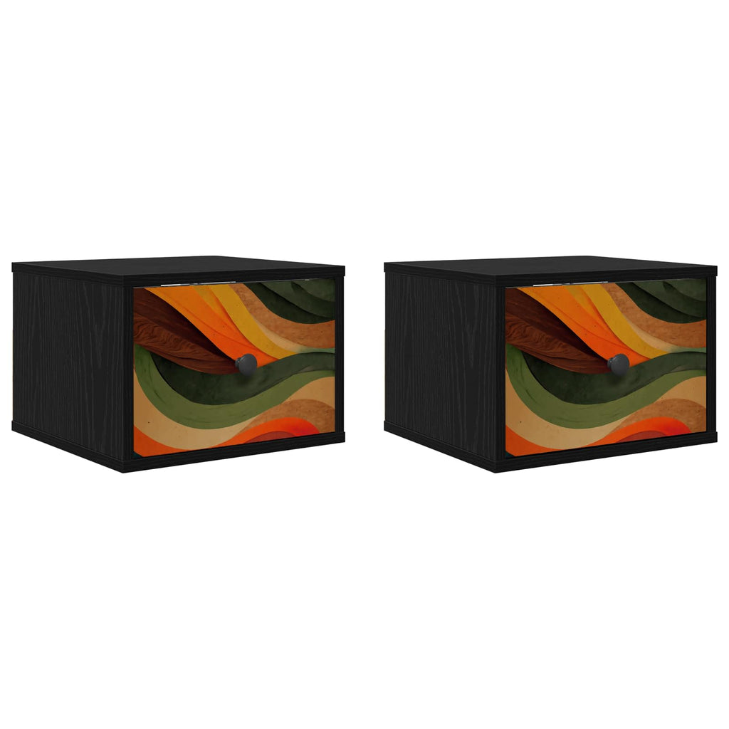 vidaXL Ścienny stolik nocny BONN 2 szt. Czarny dąb 36 x 33 x 25 cm