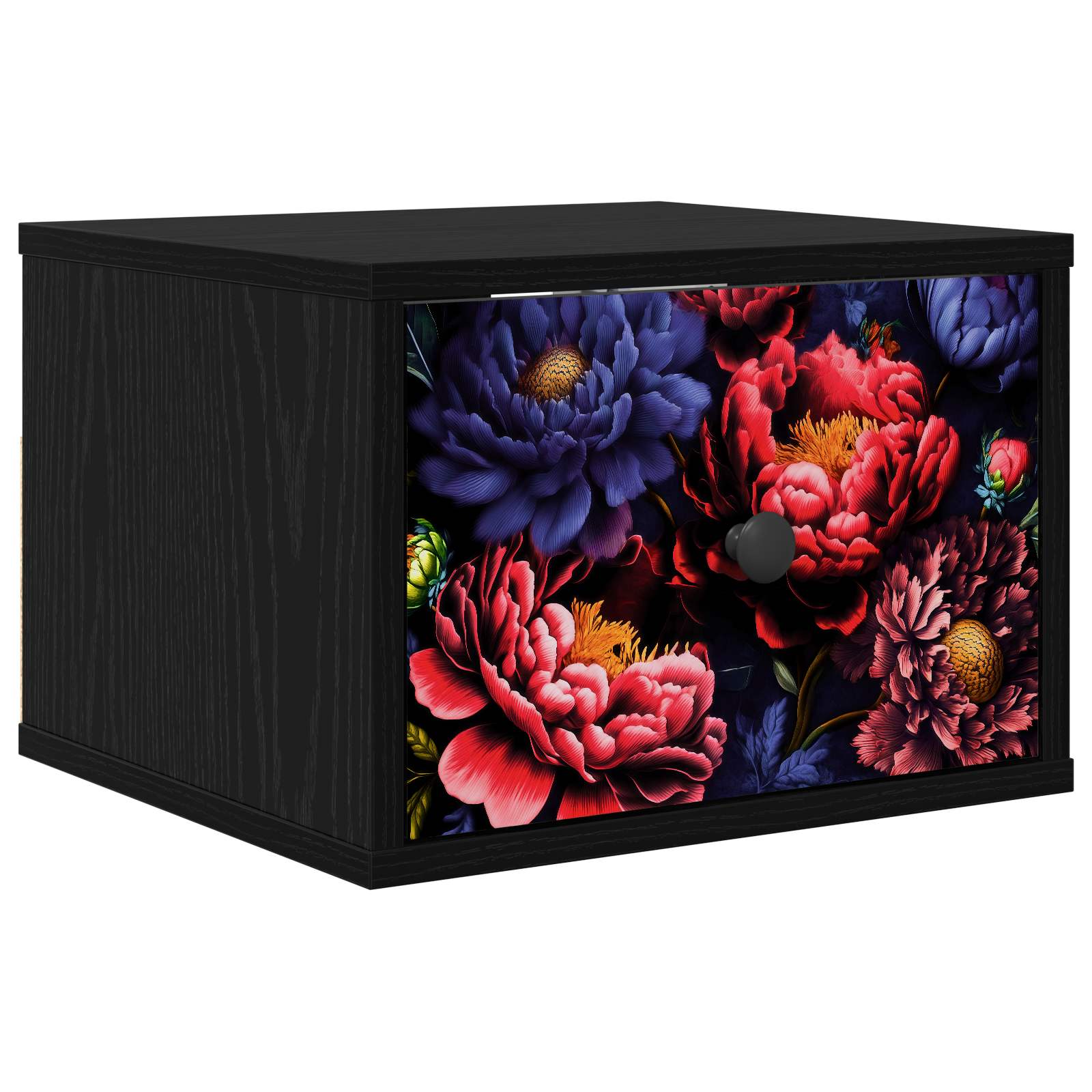 vidaXL Ścienny stolik nocny KIEL Czarny dąb 36 x 33 x 25 cm