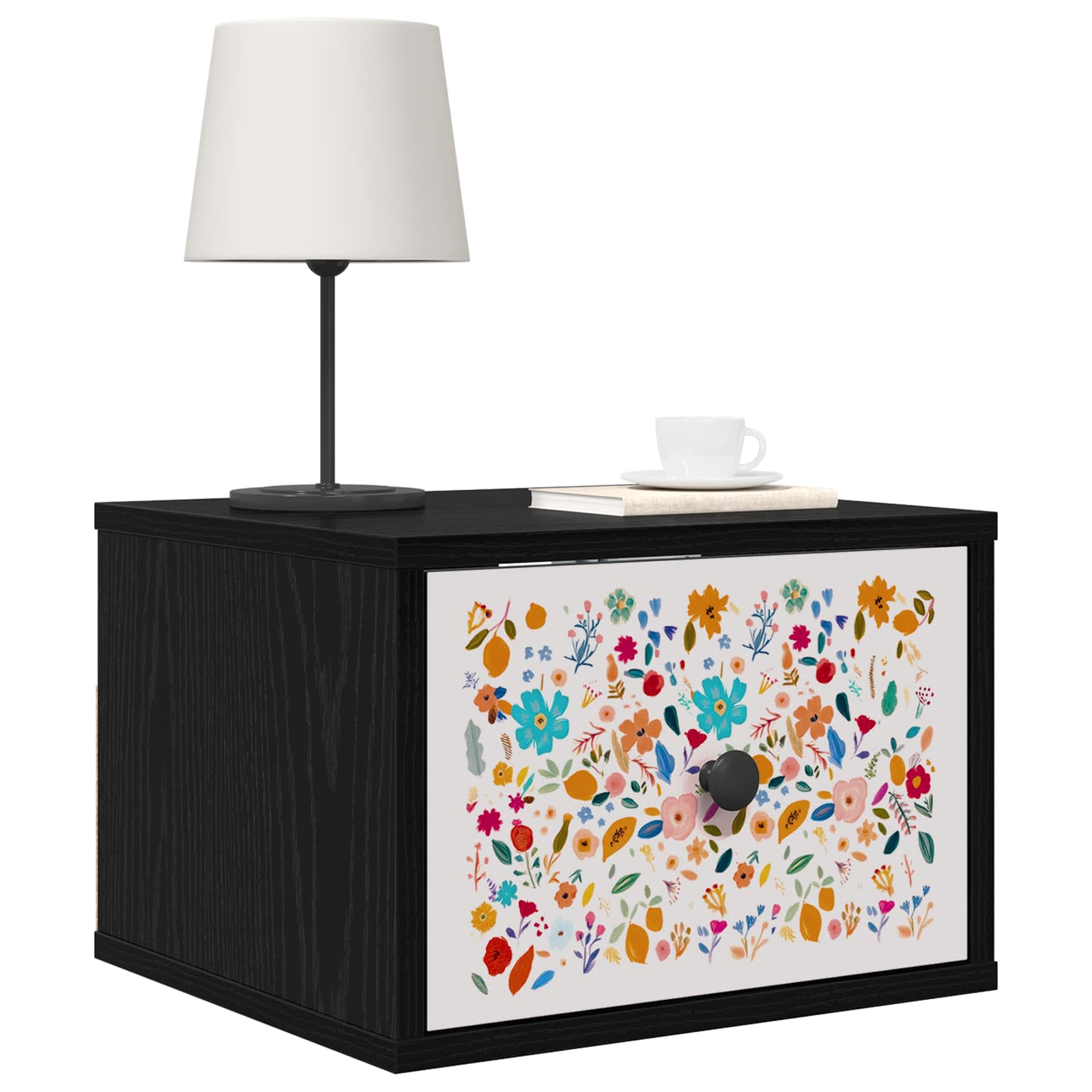 vidaXL Ścienny stolik nocny MAINZ 2 szt. Czarny dąb 36 x 33 x 25 cm