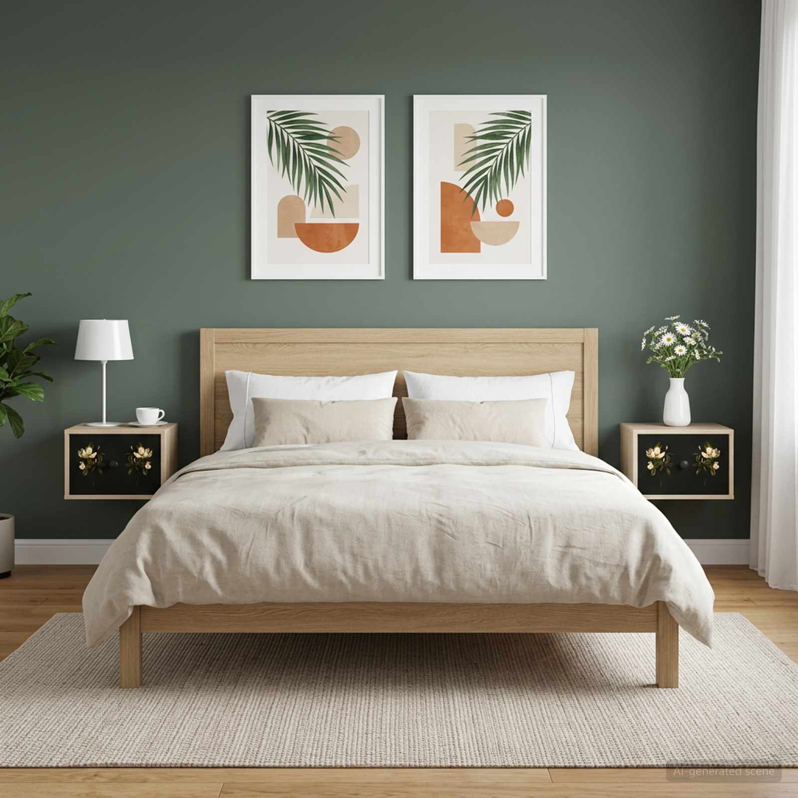 vidaXL Ścienny stolik nocny BREMEN 2 szt. dąb Sonoma 36 x 33 x 25 cm