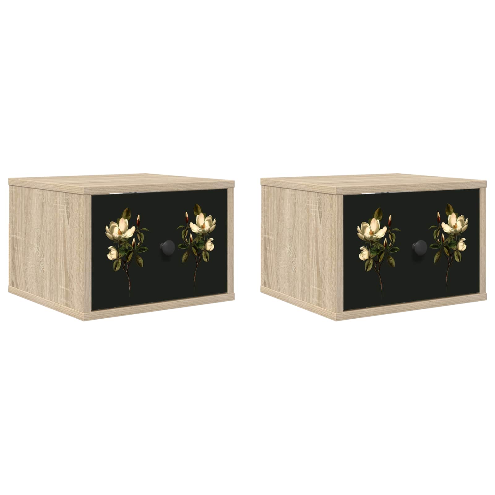 vidaXL Ścienny stolik nocny BREMEN 2 szt. dąb Sonoma 36 x 33 x 25 cm