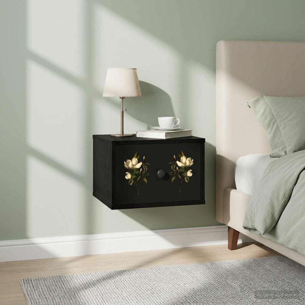 vidaXL Ścienny stolik nocny BREMEN 2 szt. Czarny dąb 36 x 33 x 25 cm