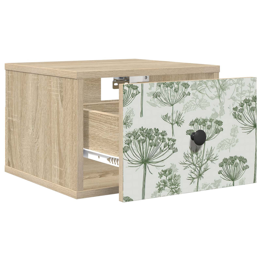 vidaXL Ścienny stolik nocny GOTHA 2 szt. dąb Sonoma 36 x 33 x 25 cm
