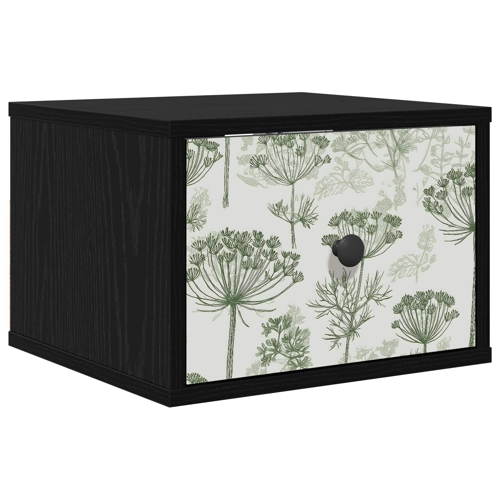 vidaXL Ścienny stolik nocny GOTHA Czarny dąb 36 x 33 x 25 cm