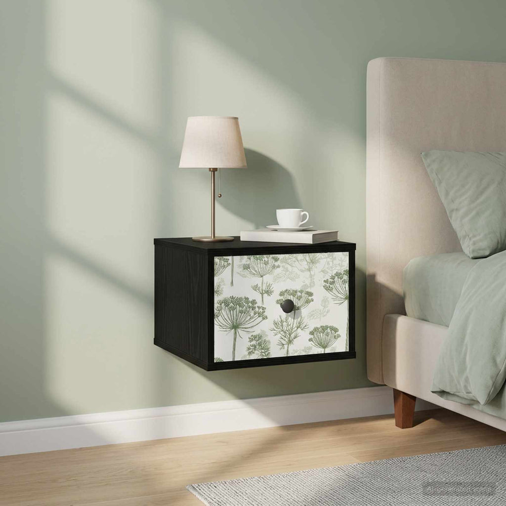vidaXL Ścienny stolik nocny GOTHA 2 szt. Czarny dąb 36 x 33 x 25 cm