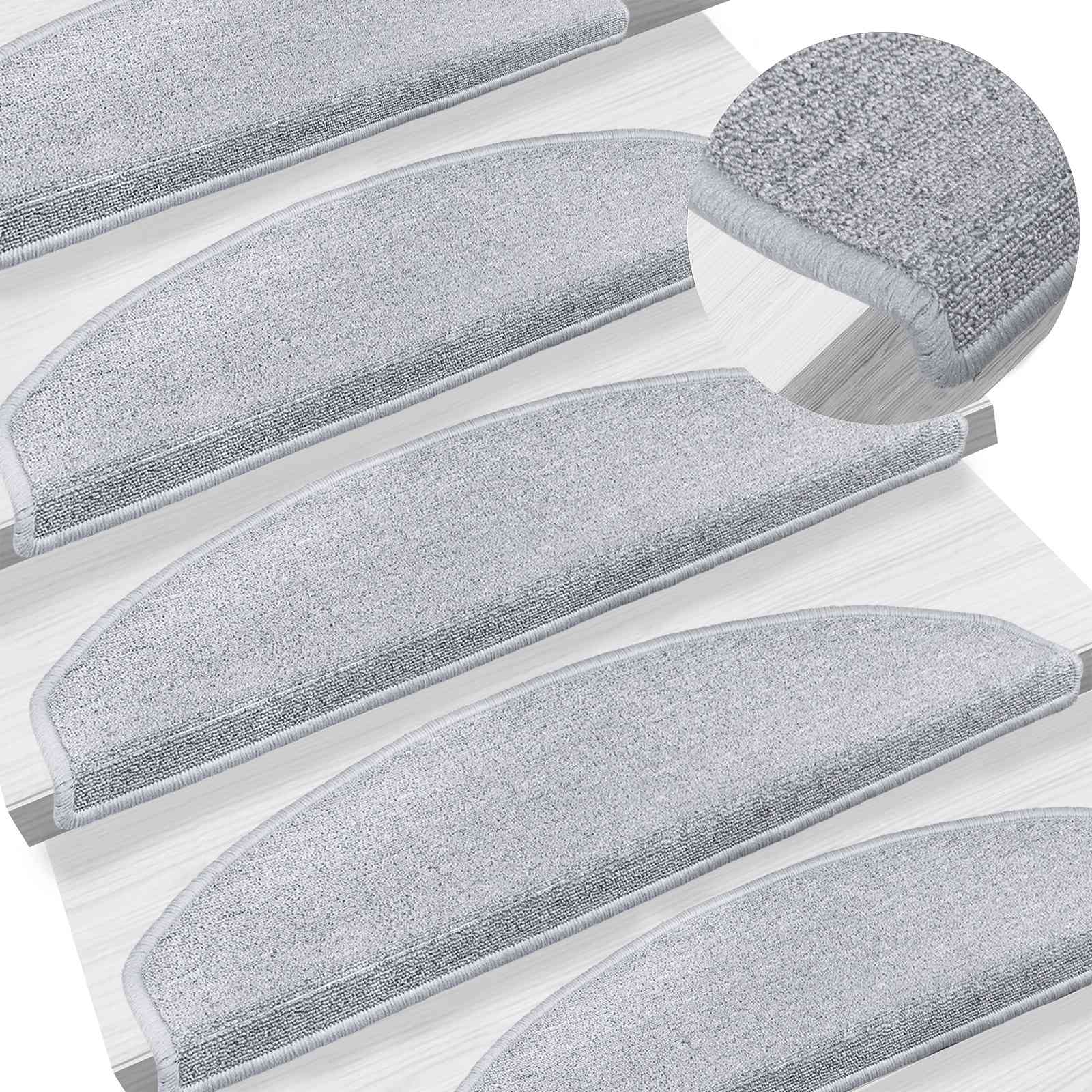 vidaXL Samoprzylepne maty na schody Półokrąg 15 pcs jasnoszary