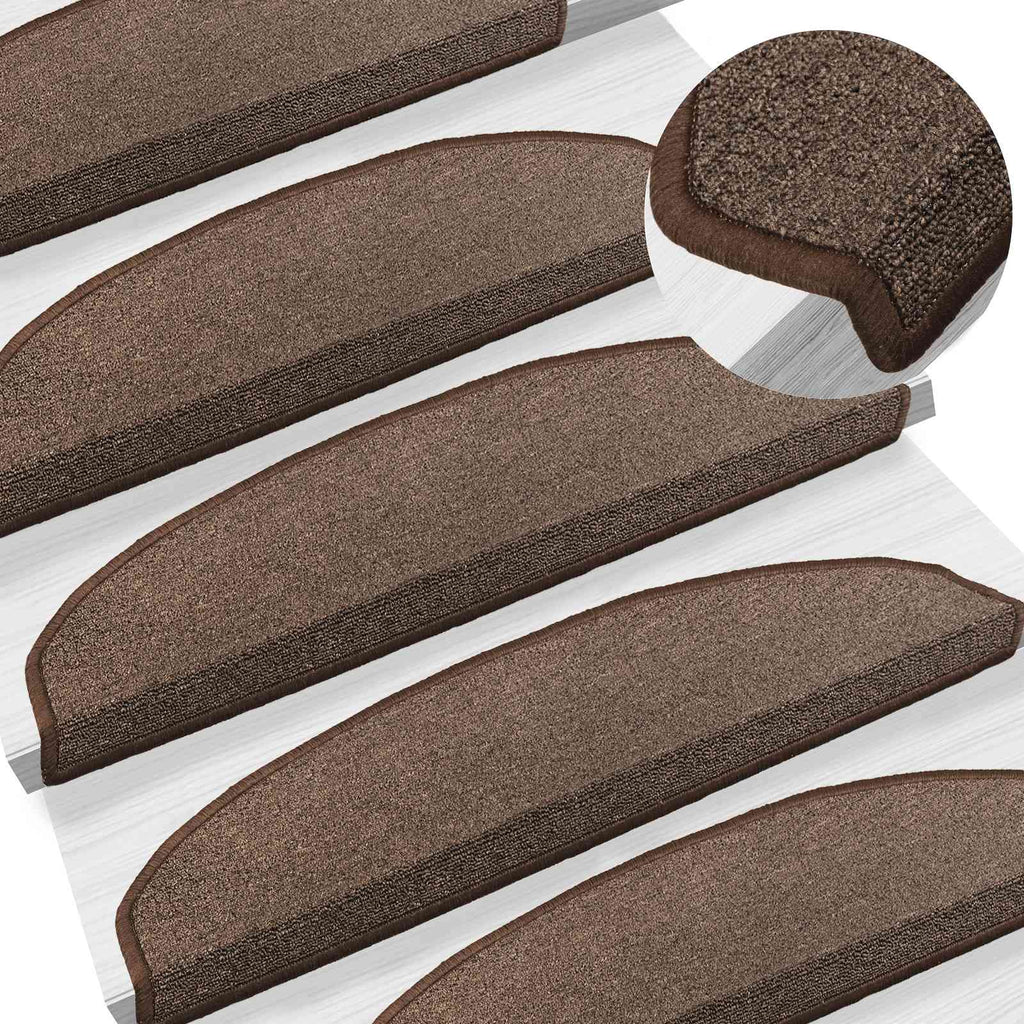 vidaXL Samoprzylepne maty na schody Półokrąg 15 pcs Brązowy kawowy