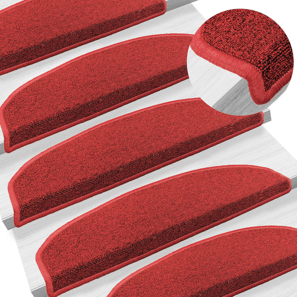 vidaXL Samoprzylepne maty na schody 15 pcs czerwony 80 x 24,5 x 3,5 cm