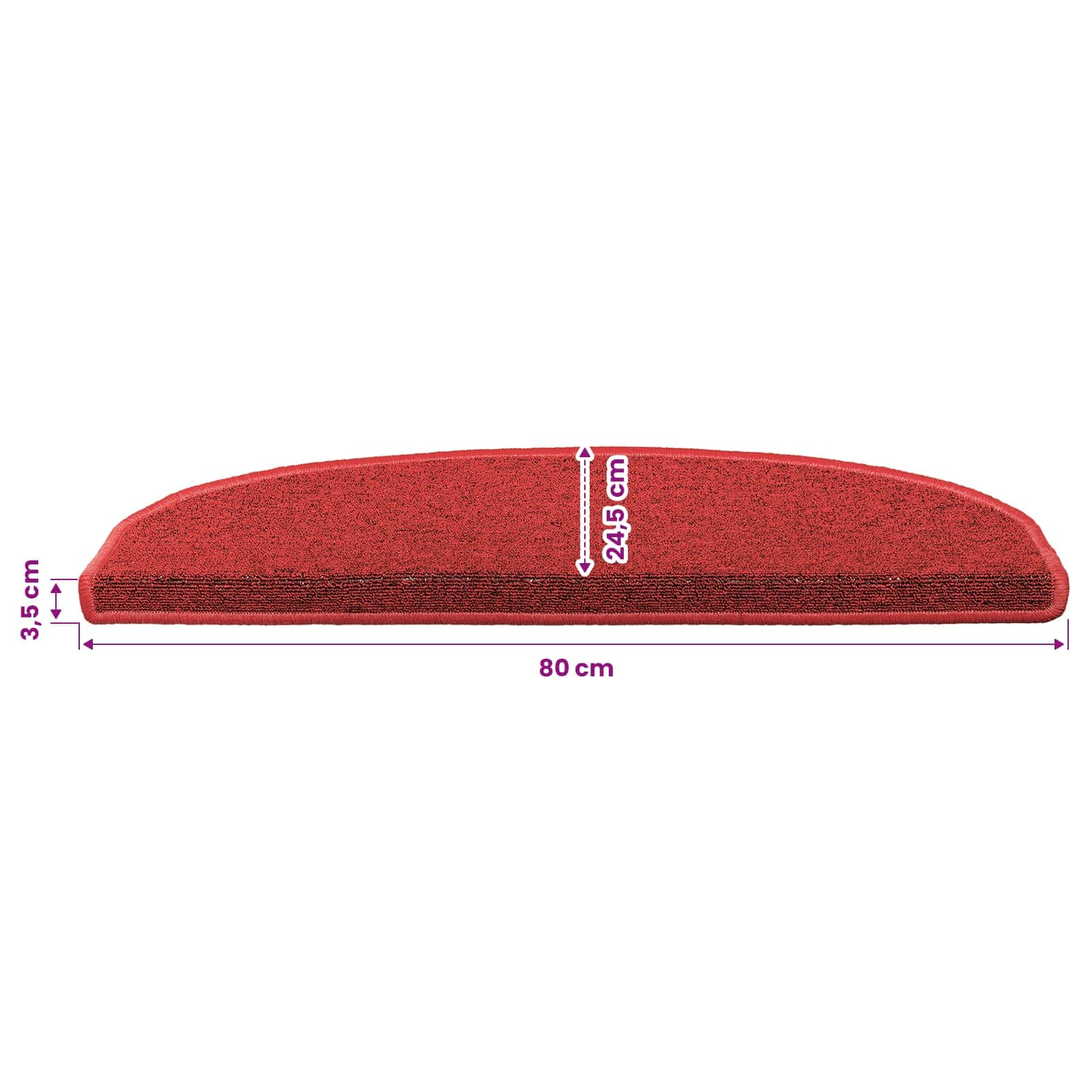 vidaXL Samoprzylepne maty na schody 15 pcs czerwony 80 x 24,5 x 3,5 cm