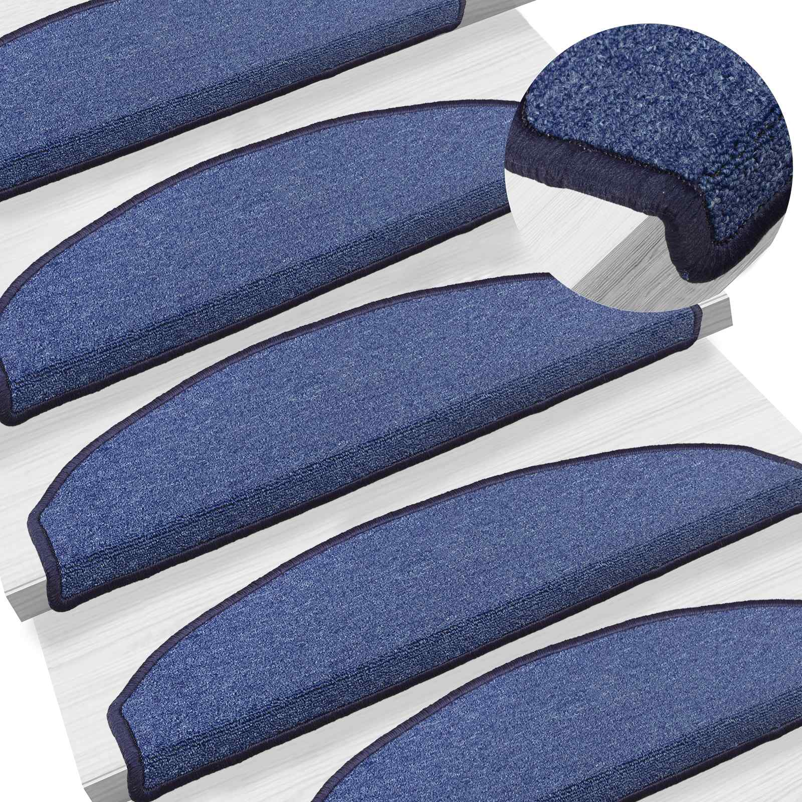 vidaXL Samoprzylepne maty na schody Półokrąg 15 pcs niebieski