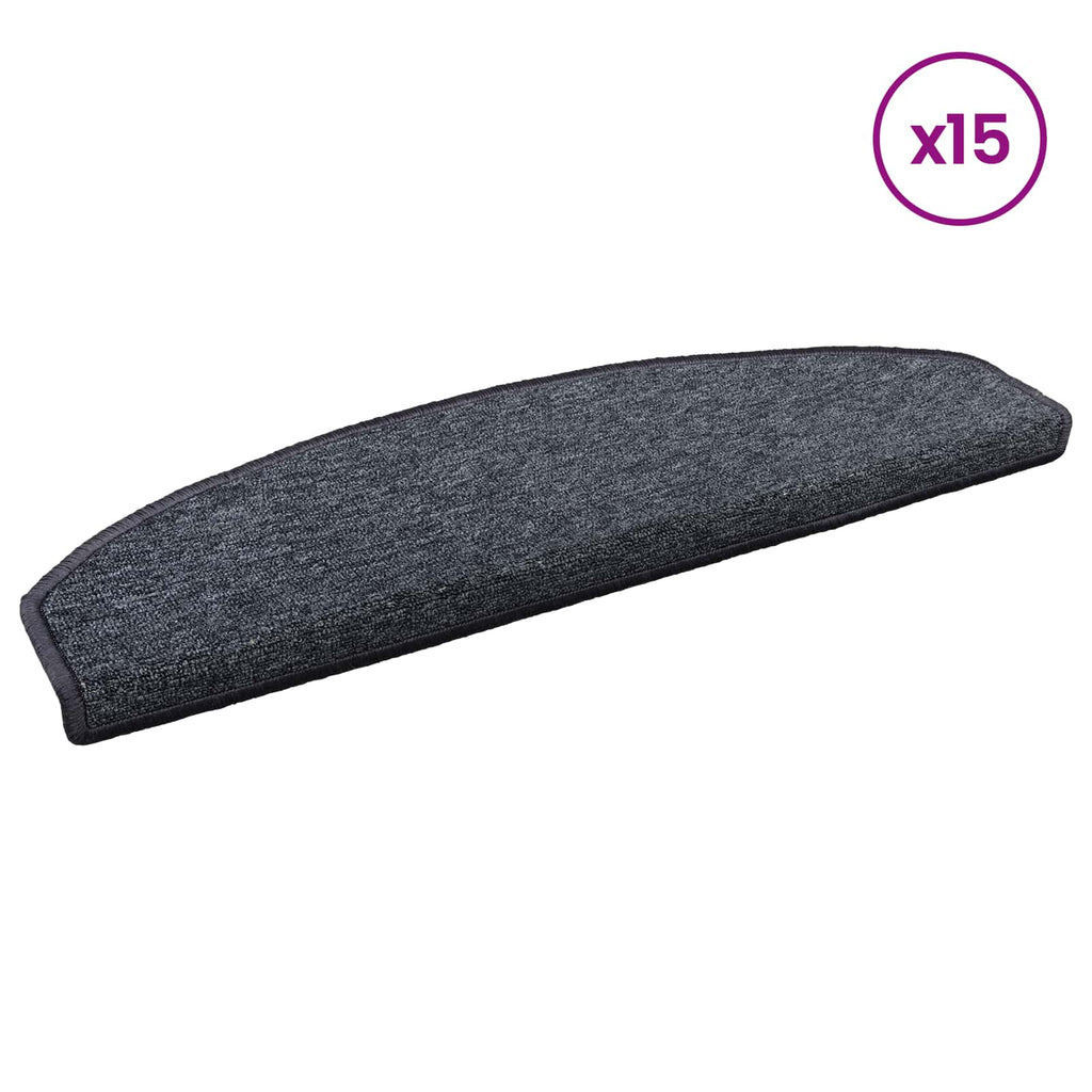 vidaXL Samoprzylepne maty na schody 15 pcs Ciemnoszary i niebieski