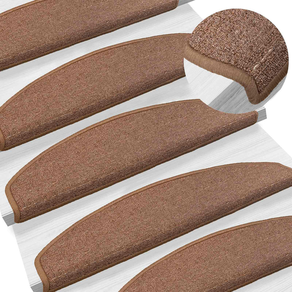 vidaXL Samoprzylepne maty na schody 15 pcs brązowy 80 x 24,5 x 3,5 cm