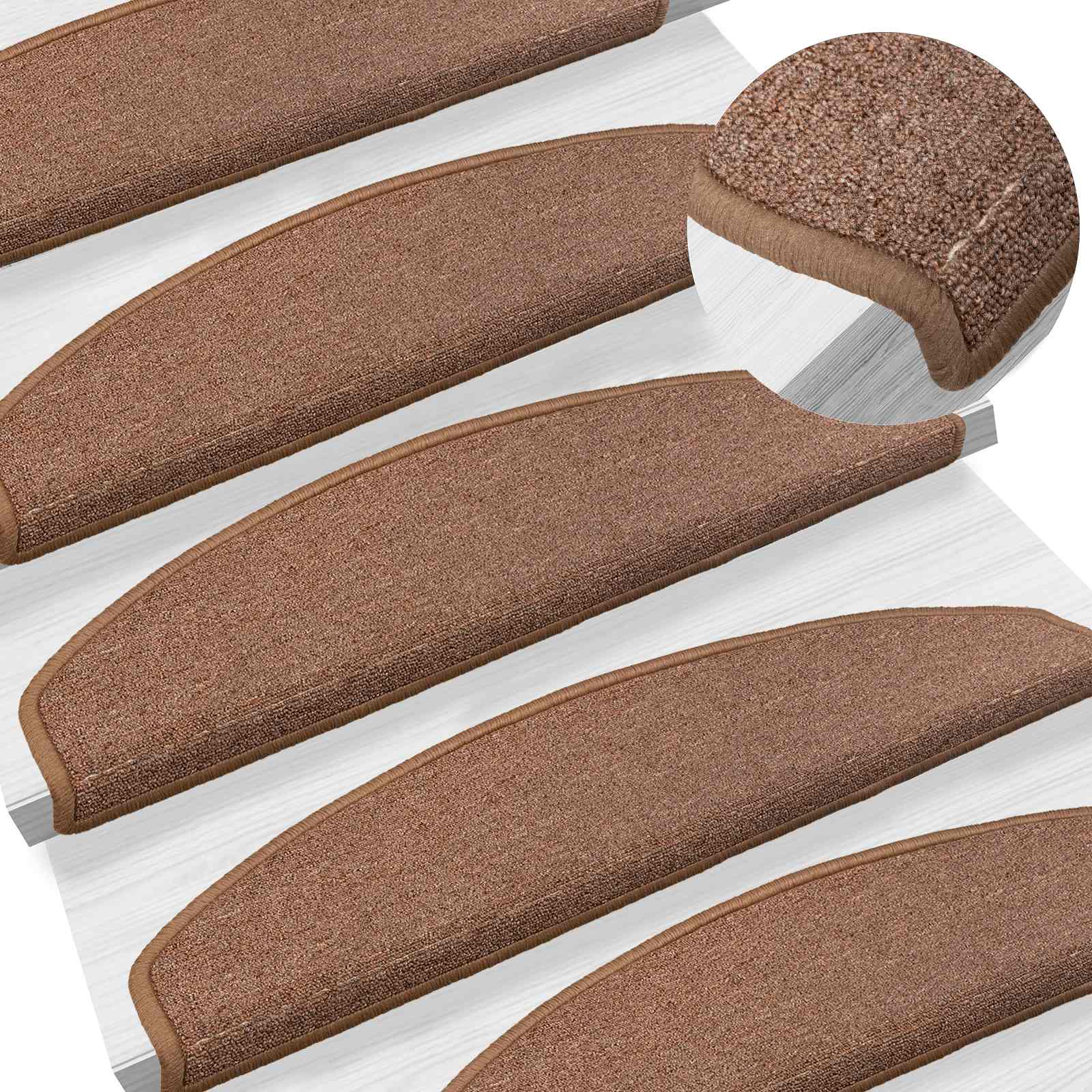 vidaXL Samoprzylepne maty na schody 15 pcs brązowy 80 x 24,5 x 3,5 cm