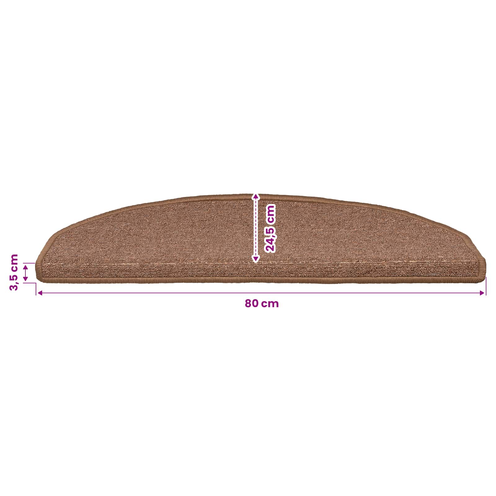 vidaXL Samoprzylepne maty na schody 15 pcs brązowy 80 x 24,5 x 3,5 cm