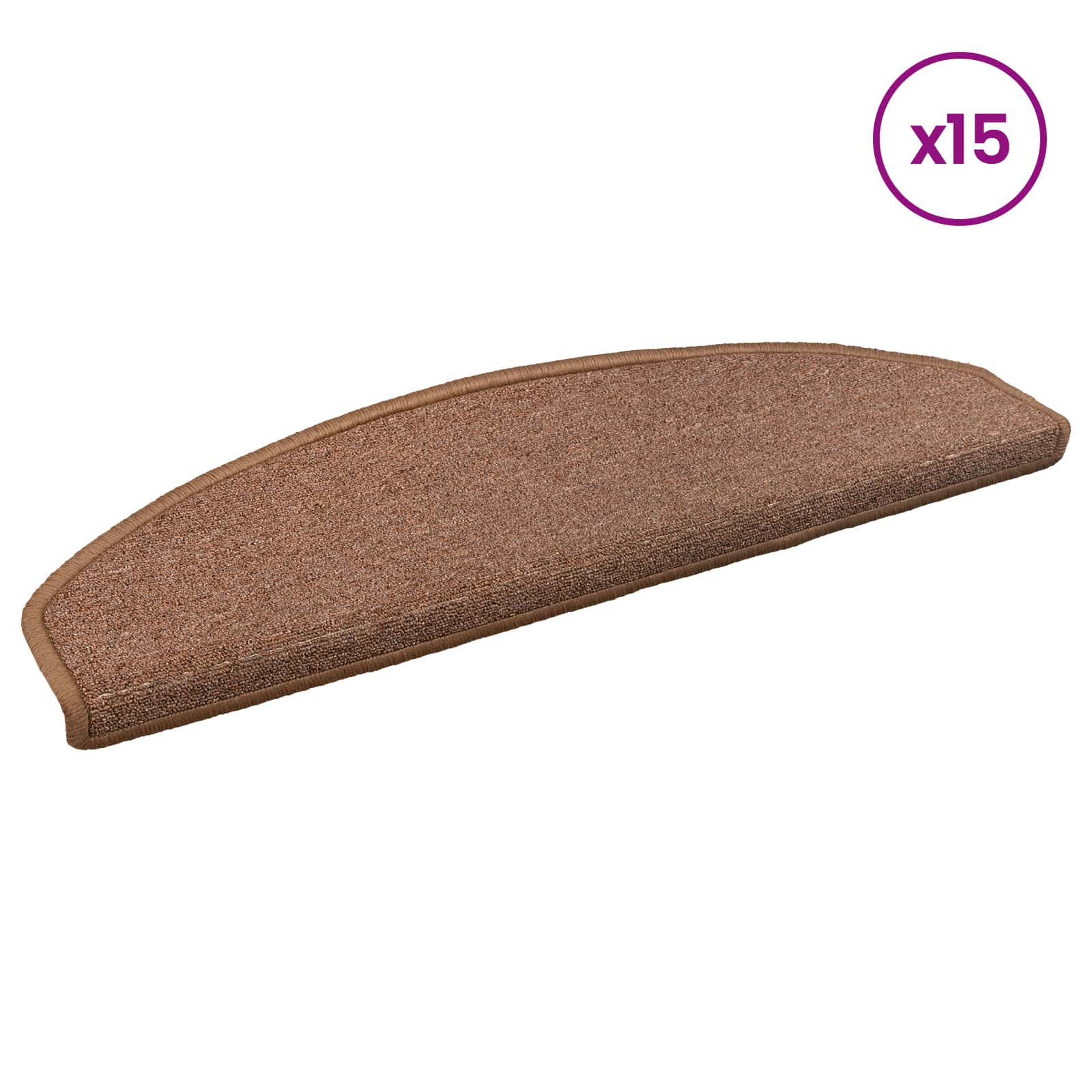 vidaXL Samoprzylepne maty na schody 15 pcs brązowy 80 x 24,5 x 3,5 cm