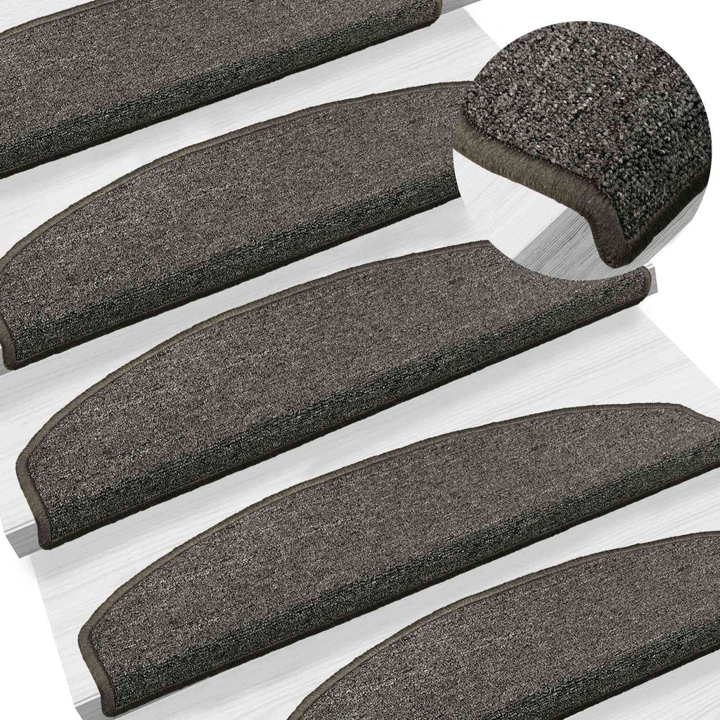 vidaXL Samoprzylepne maty na schody Półokrąg 15 pcs ciemnoszary