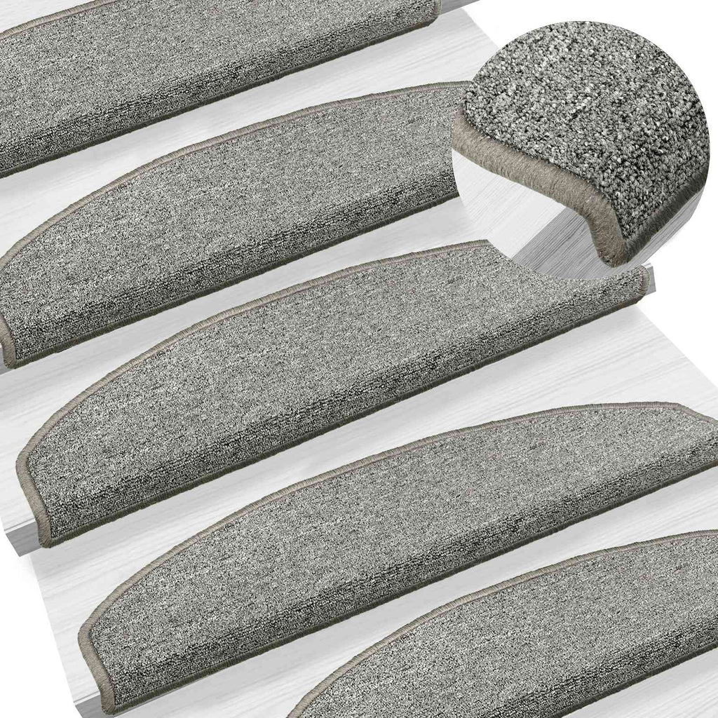 vidaXL Samoprzylepne maty na schody Półokrąg 15 pcs jasnoszary