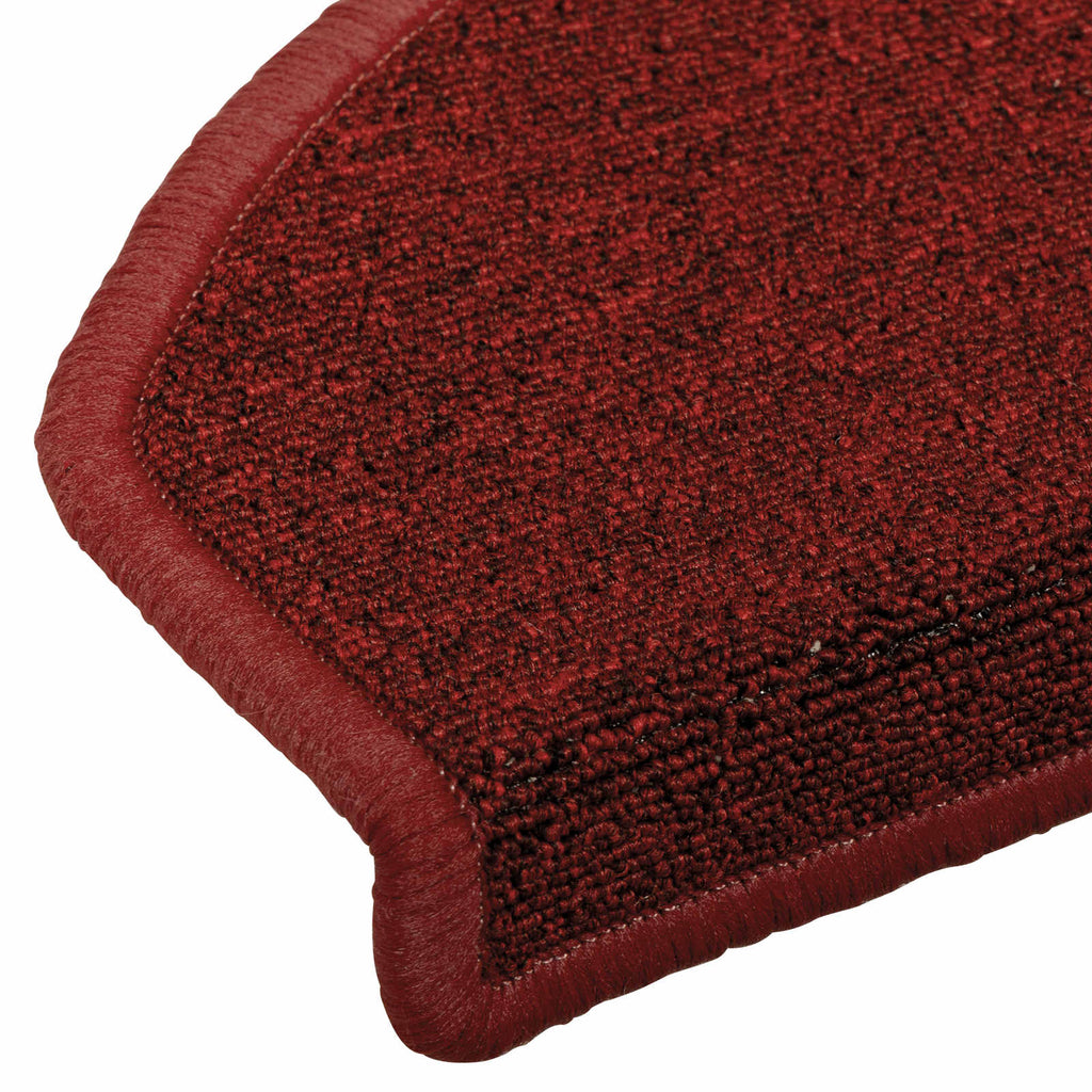 vidaXL Samoprzylepne maty na schody Półokrąg 15 pcs Bordeaux Czerwony