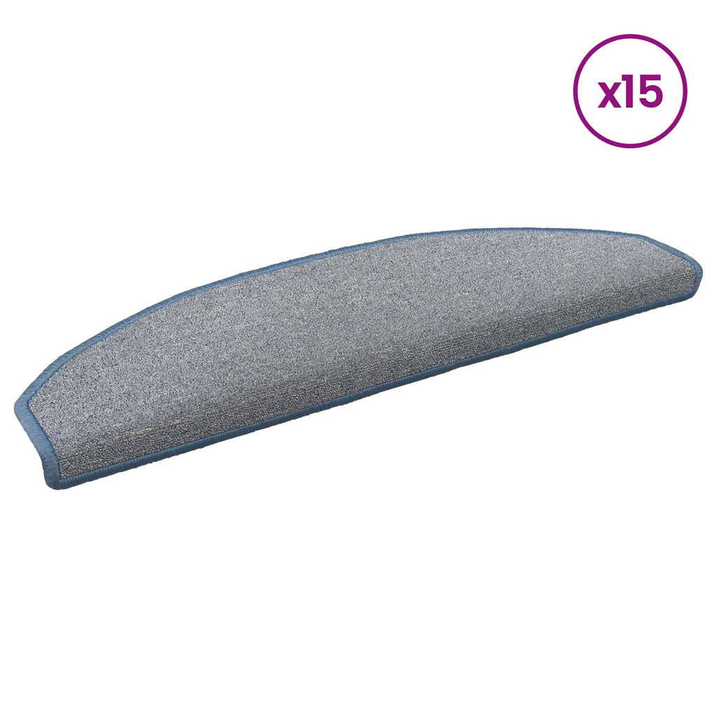 vidaXL Samoprzylepne maty na schody 15 pcs Jasnoszary i niebieski