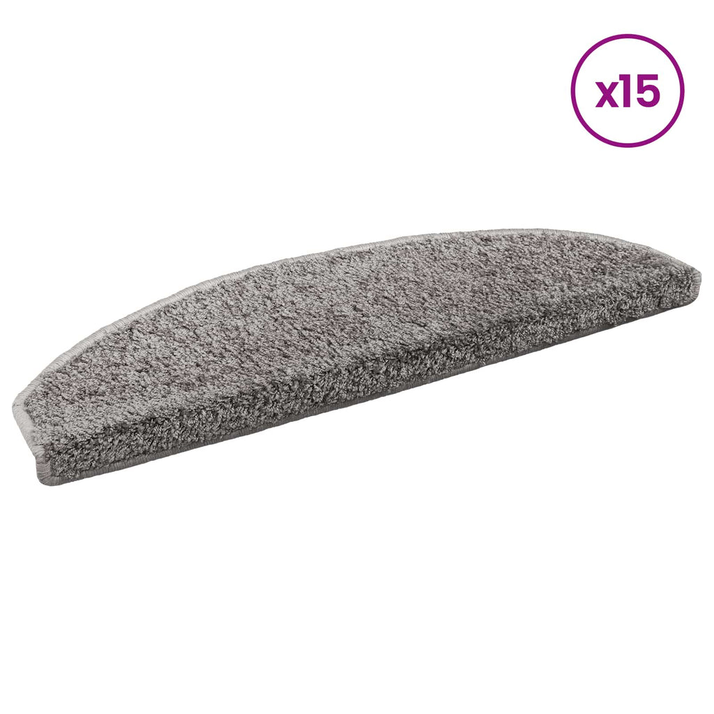 vidaXL Samoprzylepne maty na schody 15 pcs Szary 80 x 24,5 x 3,5 cm