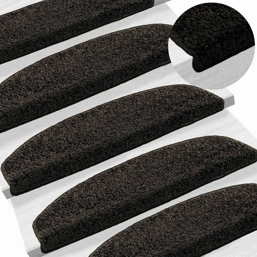 vidaXL Samoprzylepne maty na schody Półokrąg 15 pcs antracytowy
