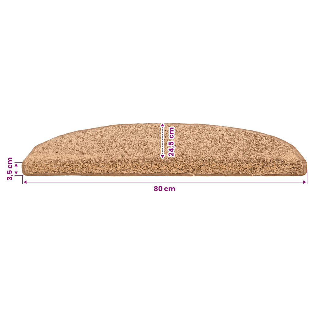 vidaXL Samoprzylepne maty na schody 15 pcs Beżowy 80 x 24,5 x 3,5 cm