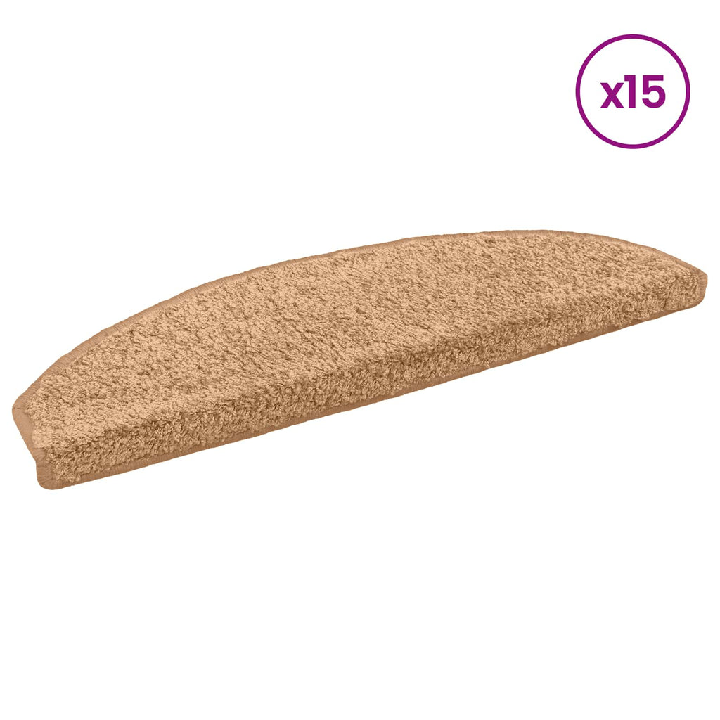 vidaXL Samoprzylepne maty na schody 15 pcs Beżowy 80 x 24,5 x 3,5 cm