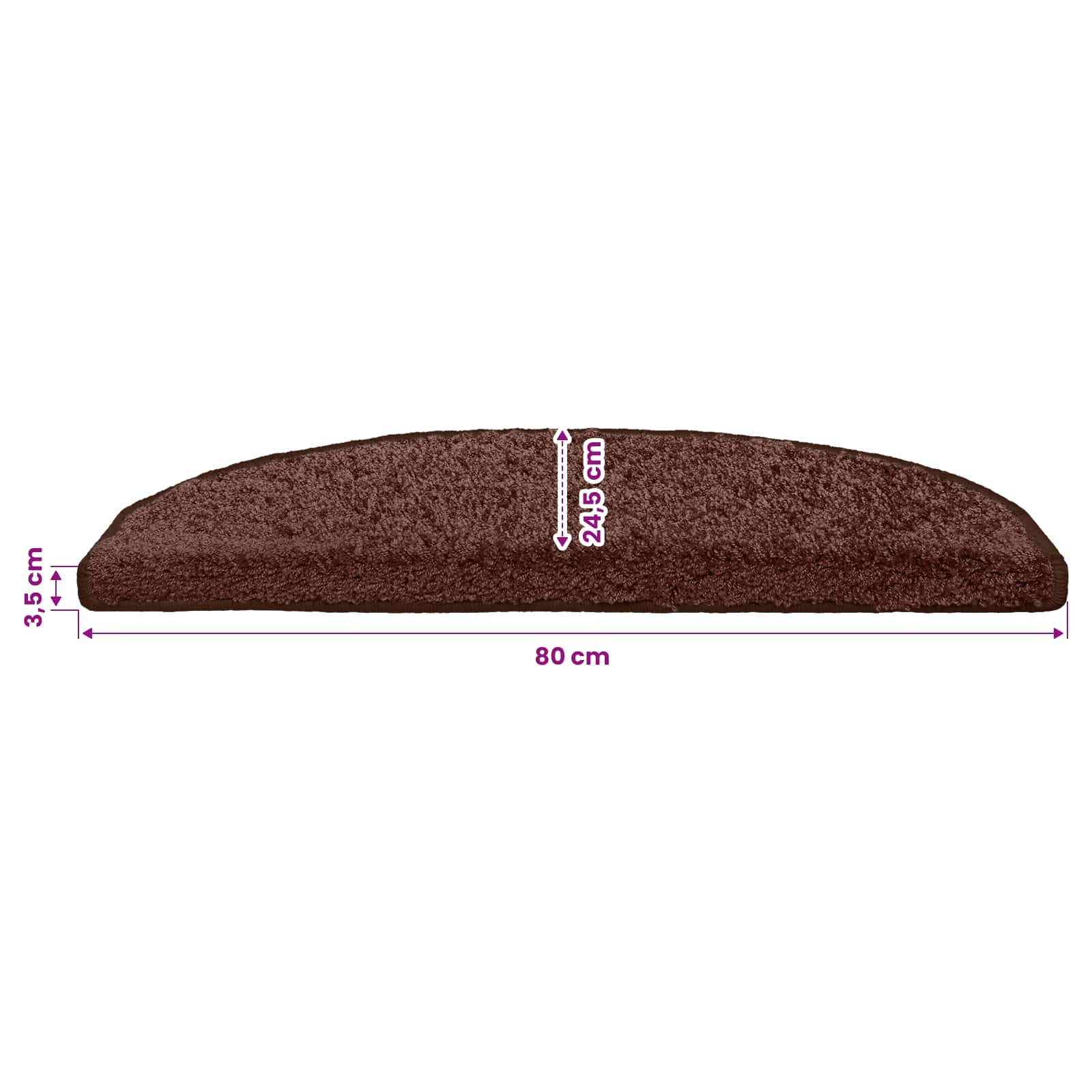 vidaXL Samoprzylepne maty na schody 15 pcs brązowy 80 x 24,5 x 3,5 cm