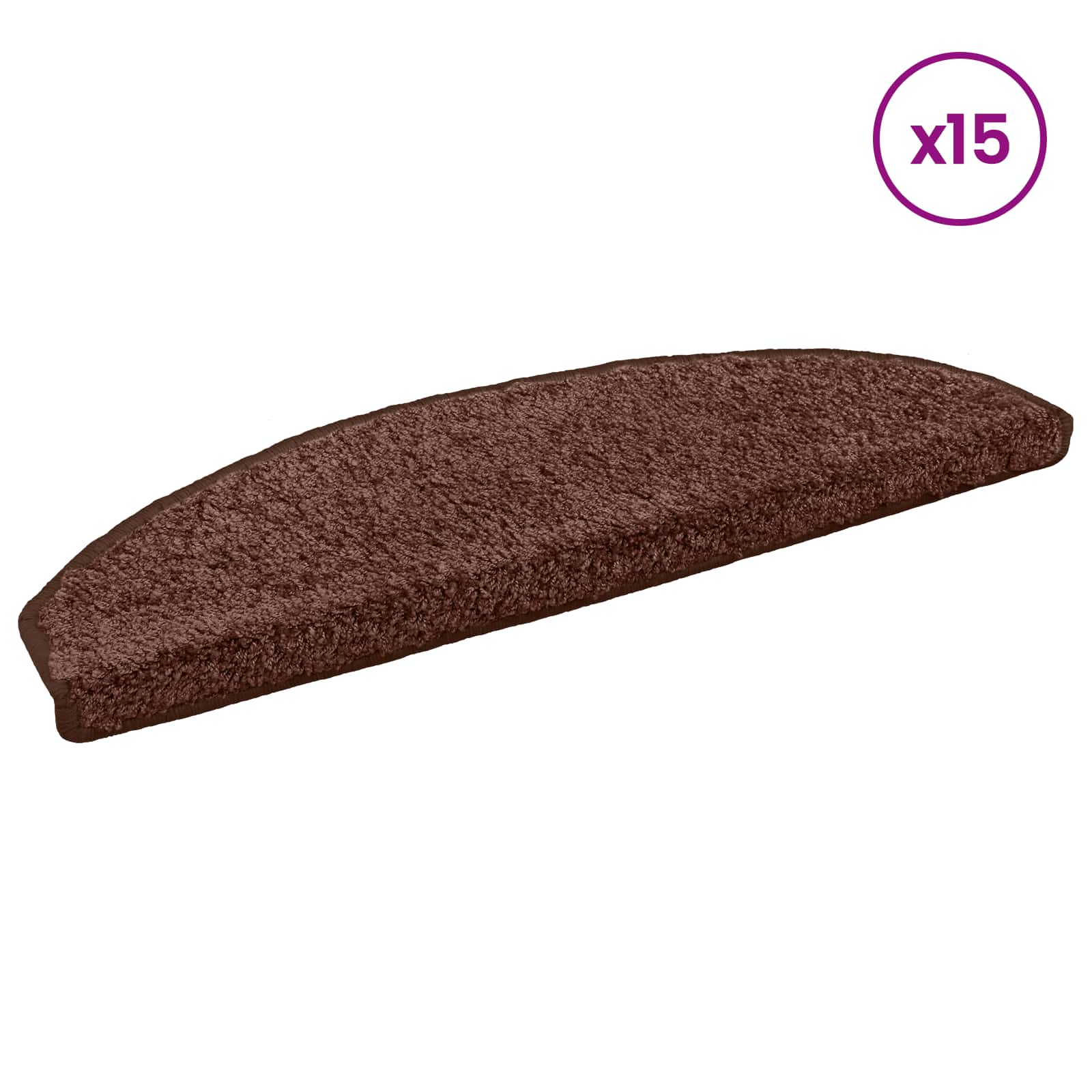 vidaXL Samoprzylepne maty na schody 15 pcs brązowy 80 x 24,5 x 3,5 cm