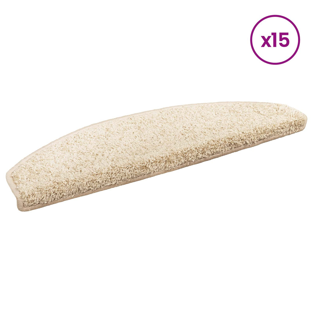 vidaXL Samoprzylepne maty na schody Półokrąg 15 pcs Jasny Brąz