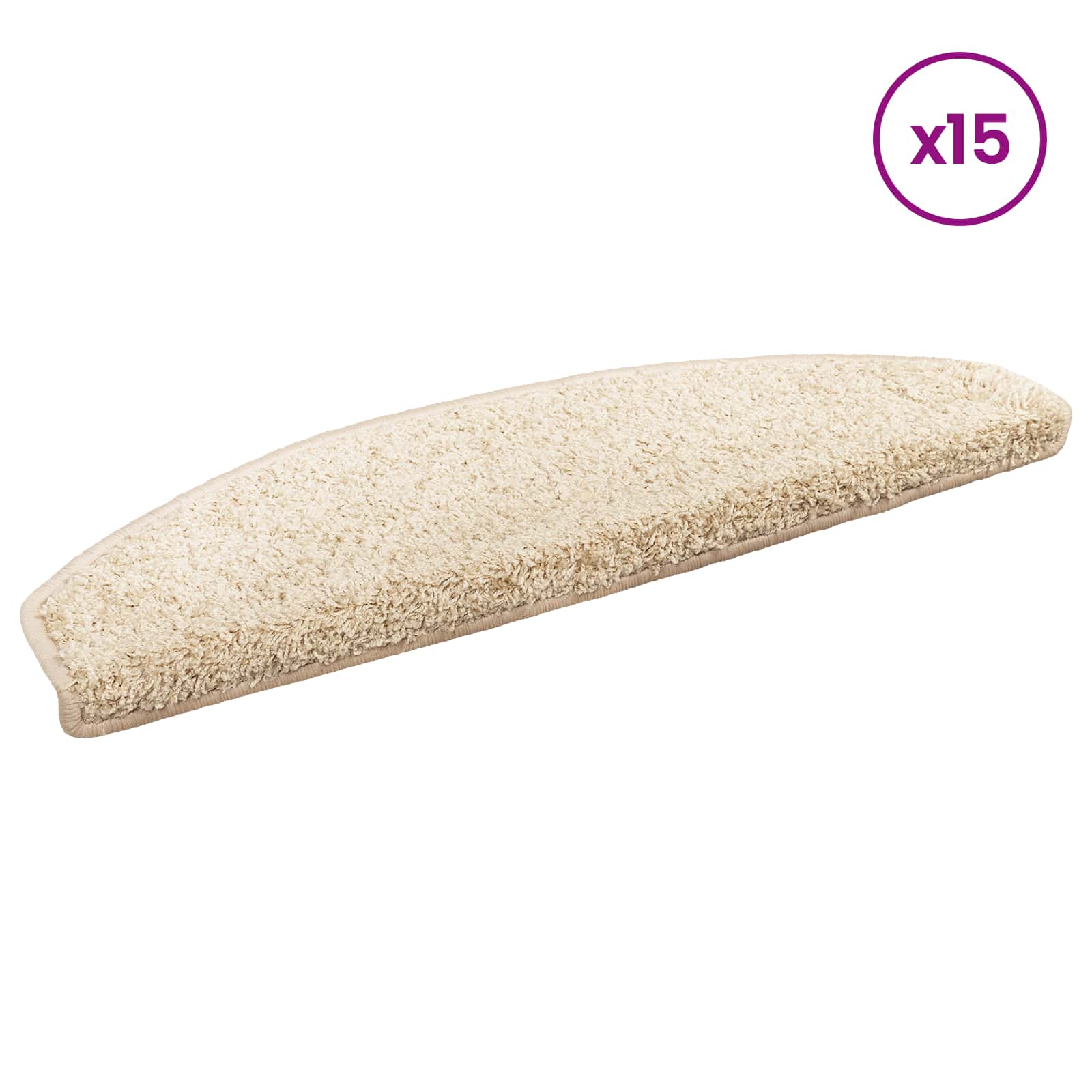 vidaXL Samoprzylepne maty na schody Półokrąg 15 pcs Jasny Brąz