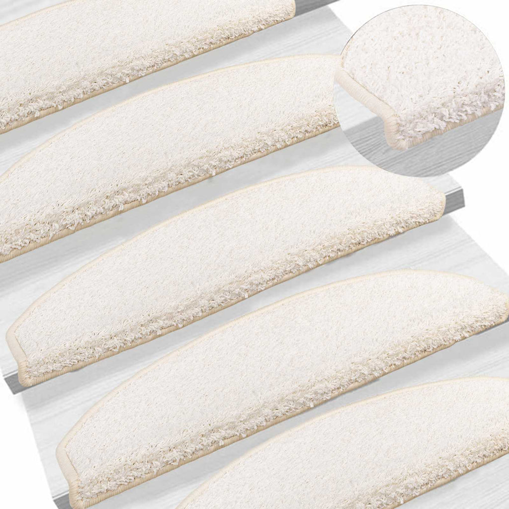 vidaXL Samoprzylepne maty na schody 15 pcs Biały 80 x 24,5 x 3,5 cm