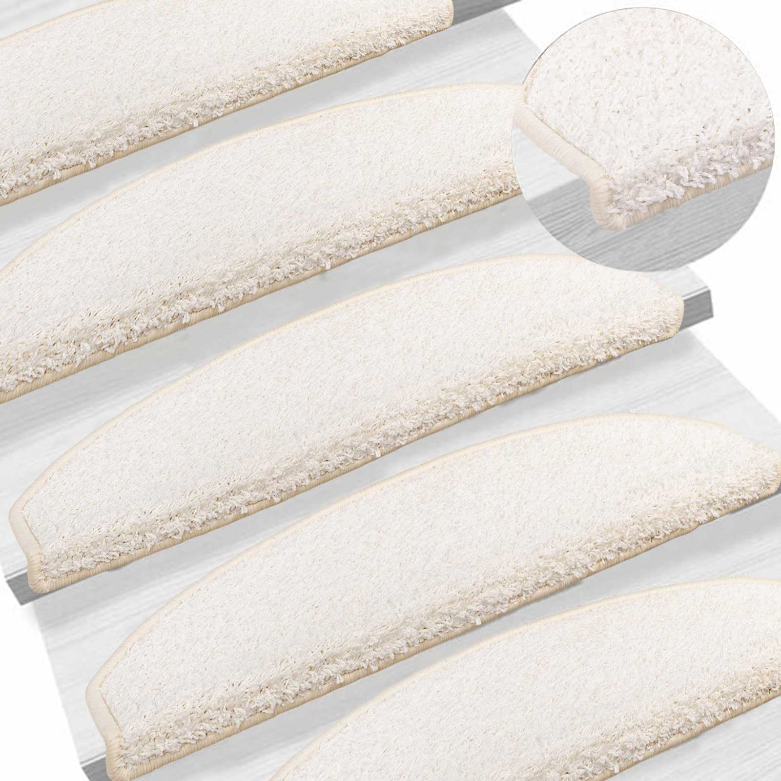 vidaXL Samoprzylepne maty na schody 15 pcs Biały 80 x 24,5 x 3,5 cm