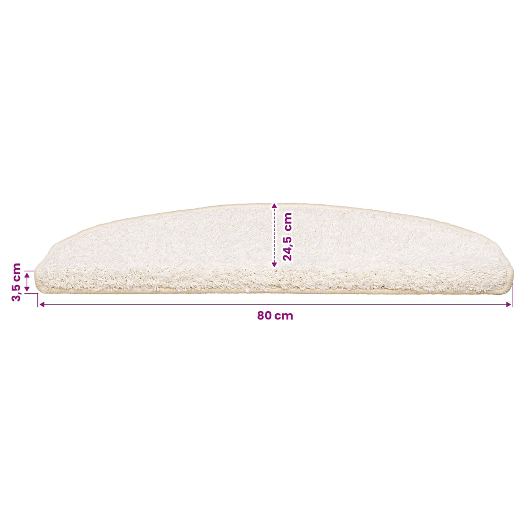 vidaXL Samoprzylepne maty na schody 15 pcs Biały 80 x 24,5 x 3,5 cm