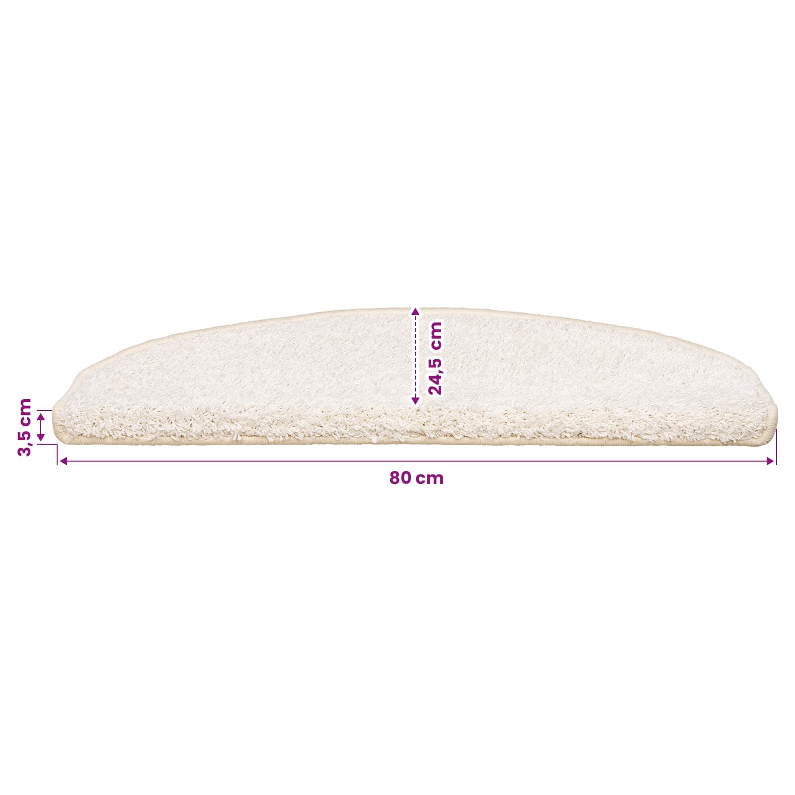 vidaXL Samoprzylepne maty na schody 15 pcs Biały 80 x 24,5 x 3,5 cm