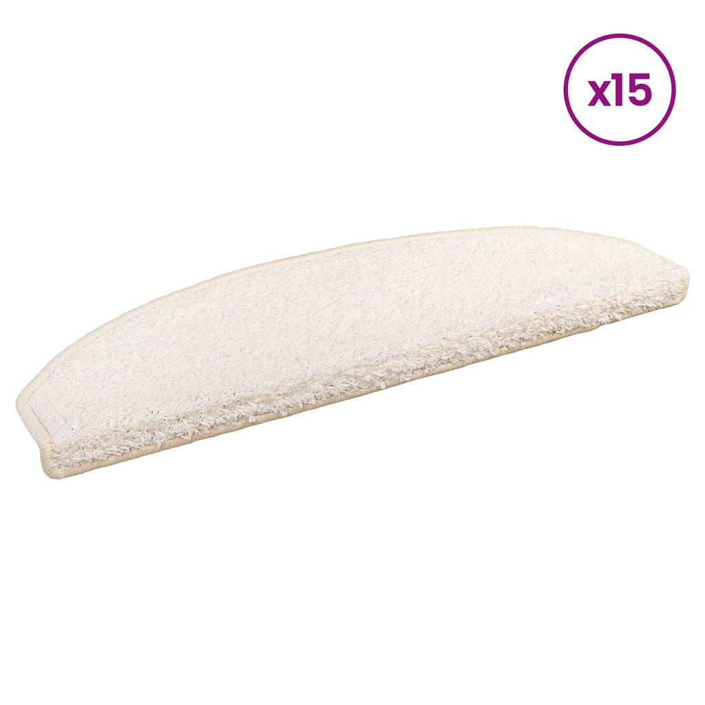 vidaXL Samoprzylepne maty na schody 15 pcs Biały 80 x 24,5 x 3,5 cm
