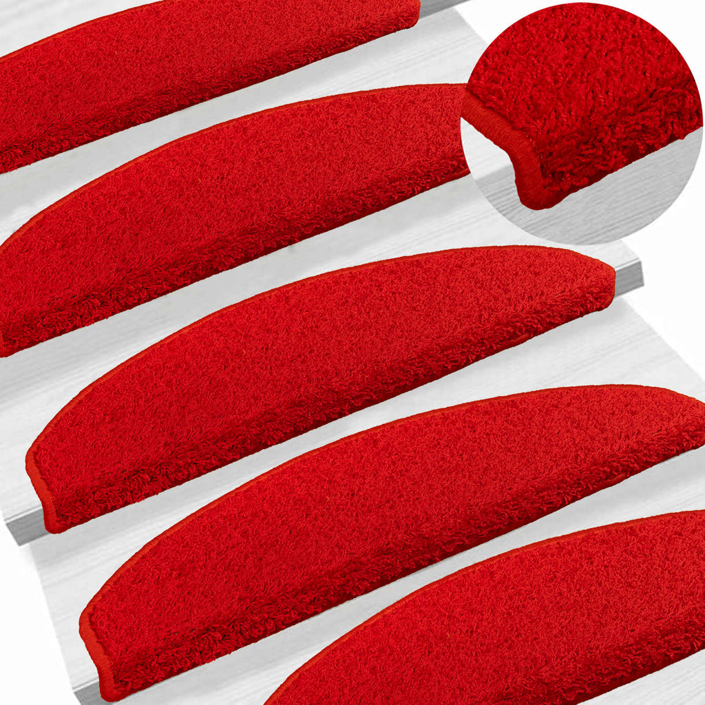 vidaXL Samoprzylepne maty na schody 15 pcs czerwony 80 x 24,5 x 3,5 cm