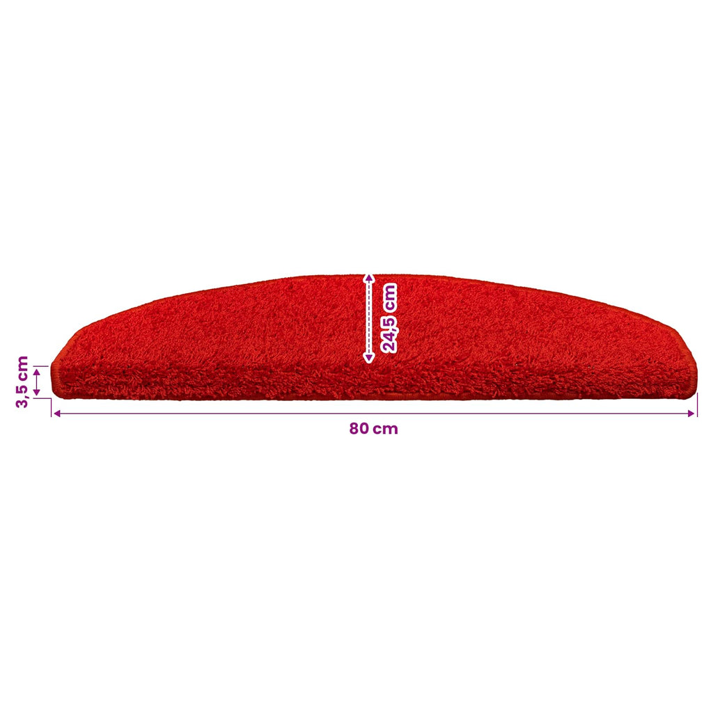 vidaXL Samoprzylepne maty na schody 15 pcs czerwony 80 x 24,5 x 3,5 cm