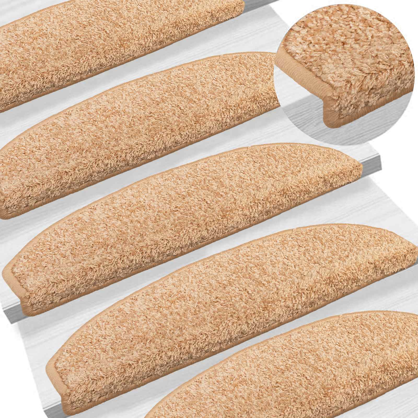 vidaXL Samoprzylepne maty na schody 15 pcs złoty 80 x 24,5 x 3,5 cm
