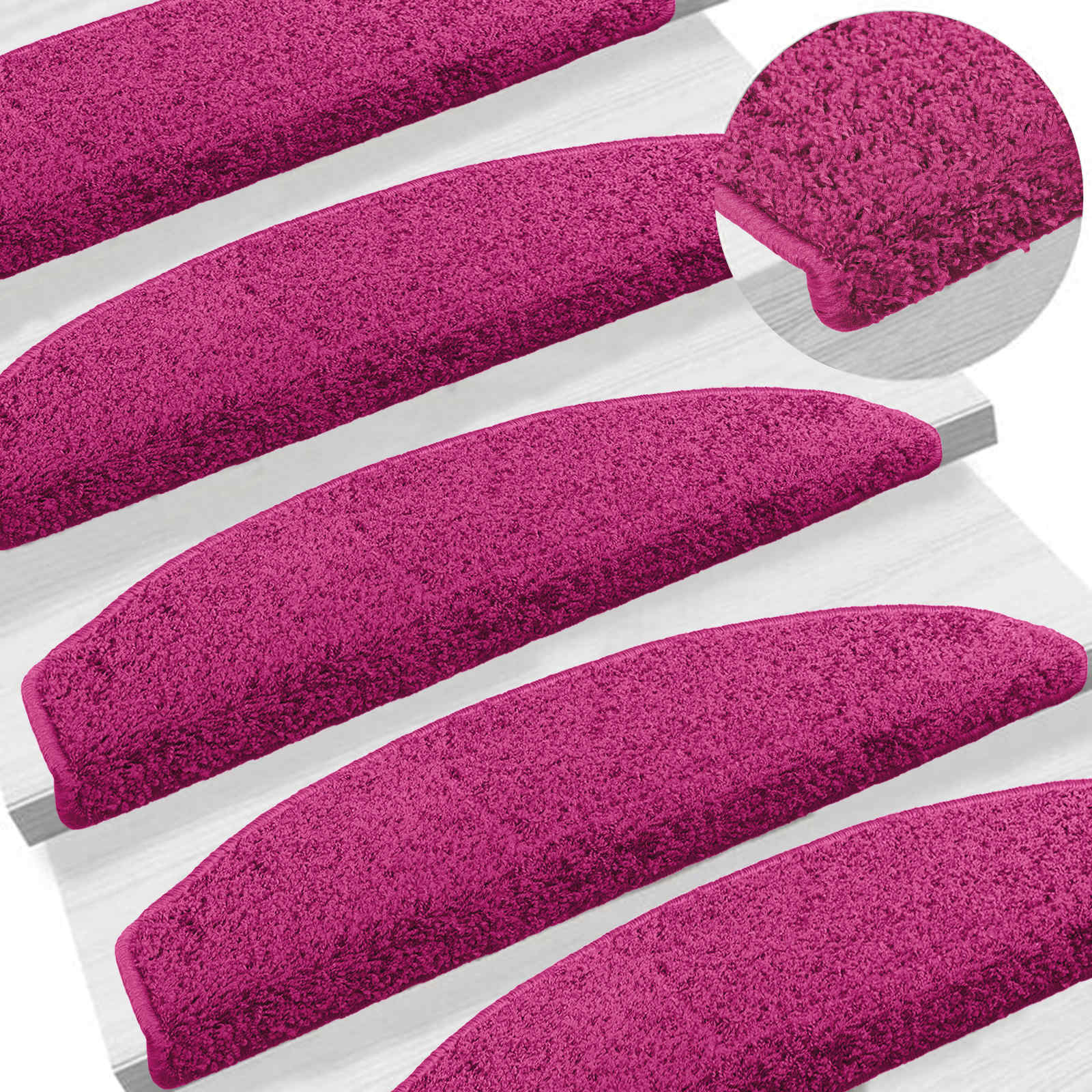 vidaXL Samoprzylepne maty na schody 15 pcs różowy 80 x 24,5 x 3,5 cm