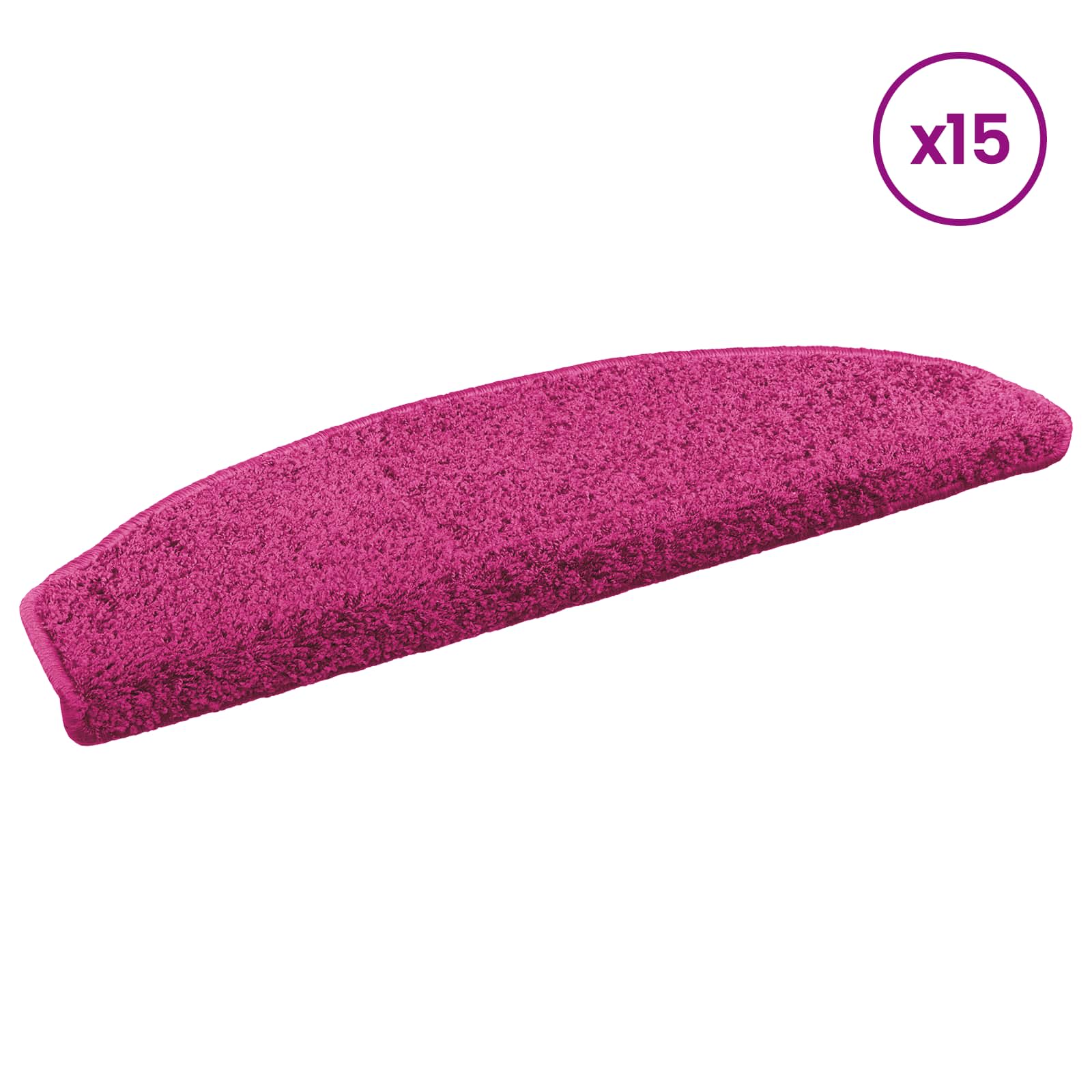 vidaXL Samoprzylepne maty na schody 15 pcs różowy 80 x 24,5 x 3,5 cm