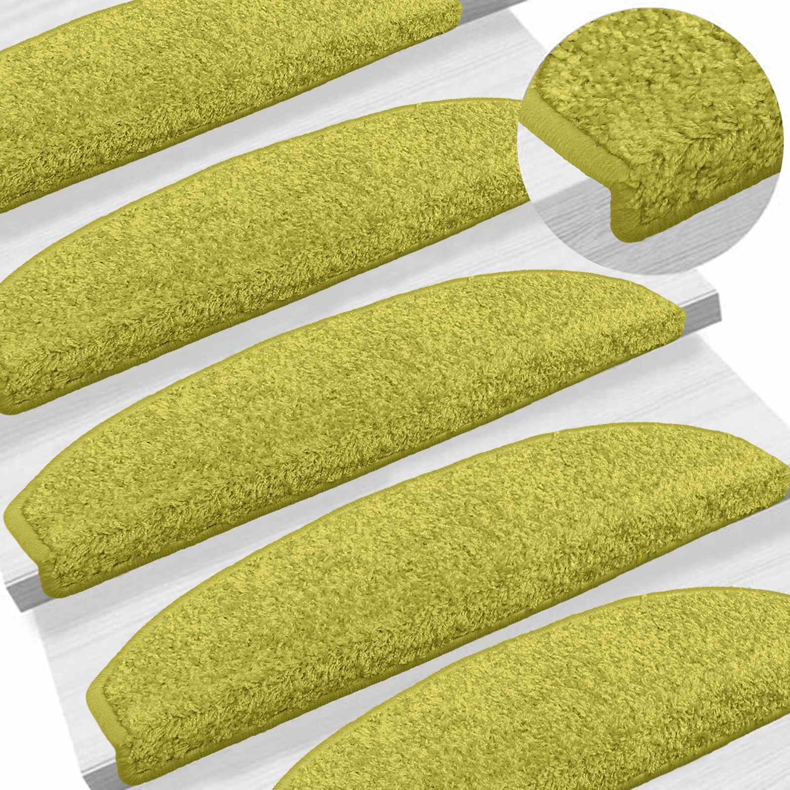 vidaXL Samoprzylepne maty na schody 15 pcs zielony 80 x 24,5 x 3,5 cm