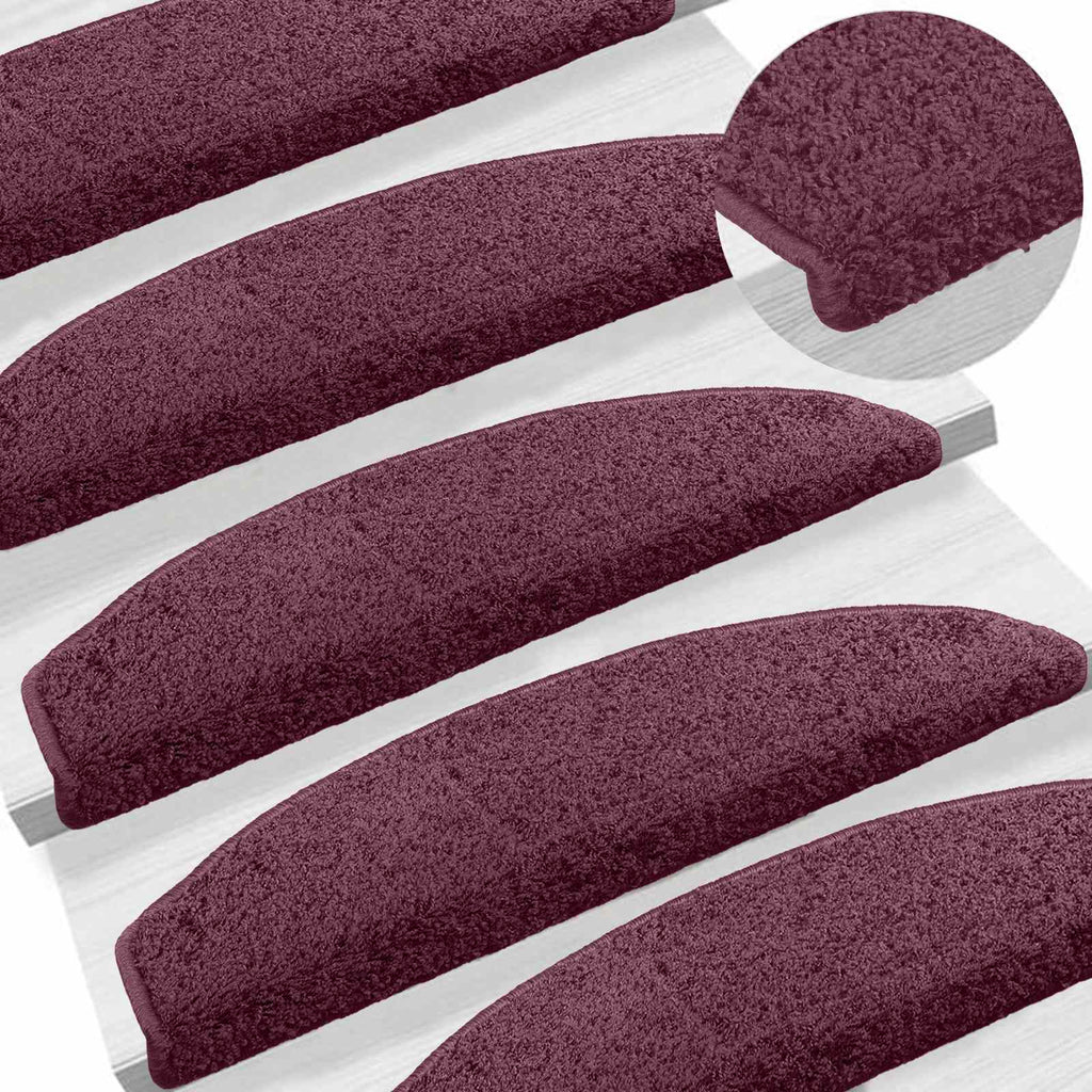 vidaXL Samoprzylepne maty na schody Półokrąg 15 pcs Ciemny fioletowy