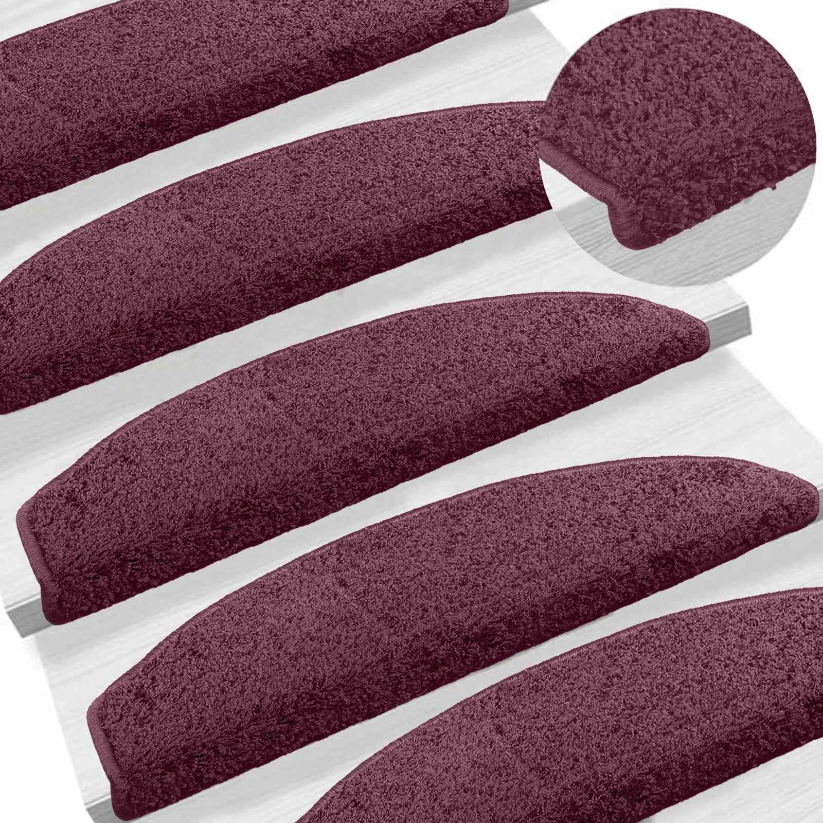 vidaXL Samoprzylepne maty na schody Półokrąg 15 pcs Ciemny fioletowy