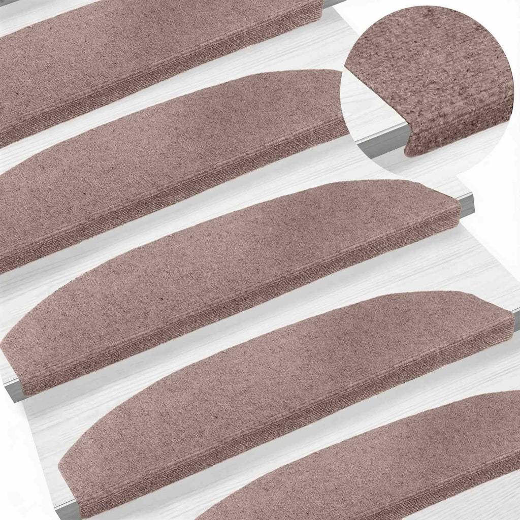 vidaXL Samoprzylepne maty na schody 15 pcs Beżowy 80 x 24,5 x 3,5 cm