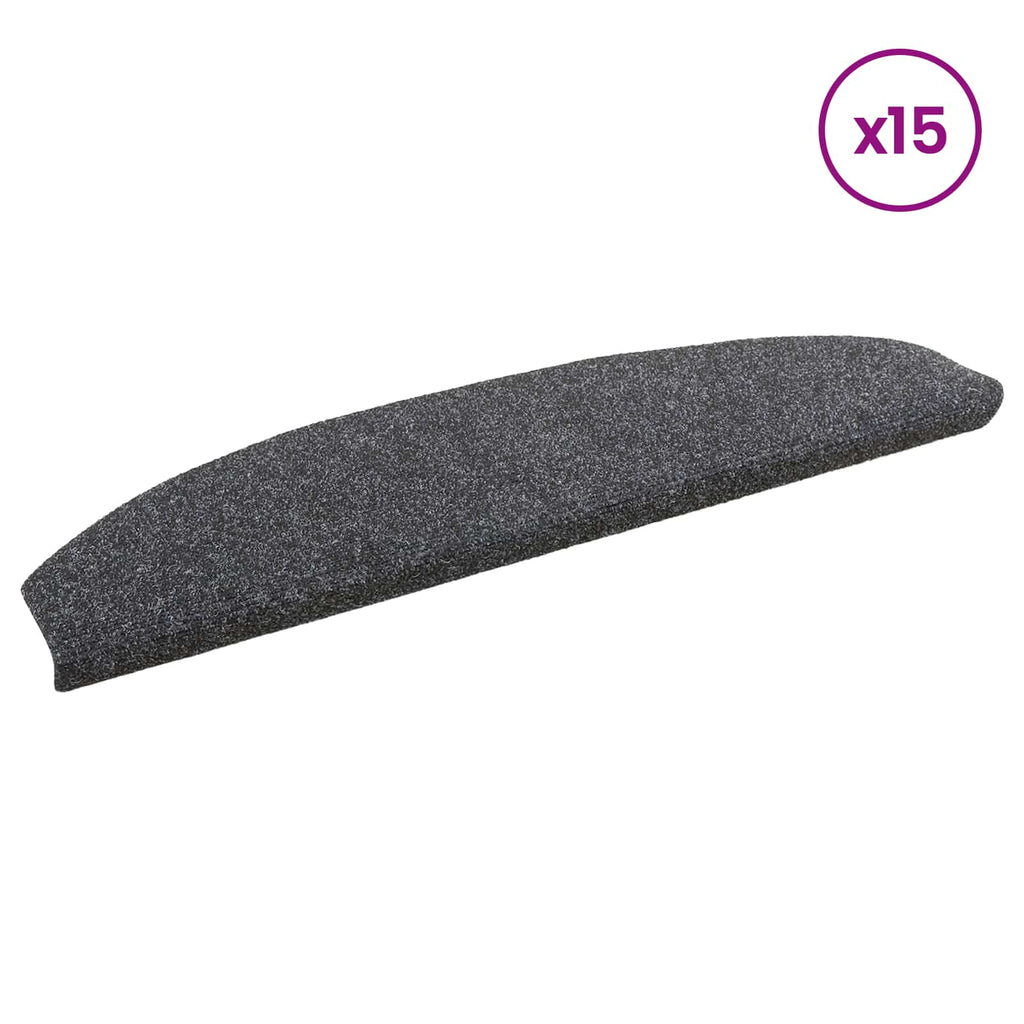 vidaXL Samoprzylepne maty na schody Półokrąg 15 pcs ciemnoszary