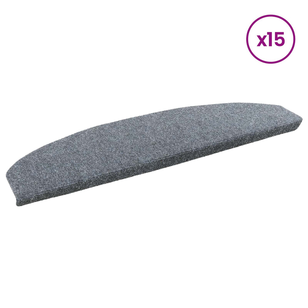 vidaXL Samoprzylepne maty na schody Półokrąg 15 pcs jasnoszary